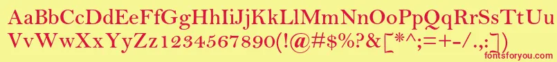 BellmtstdSemibold Font – Red Fonts on Yellow Background