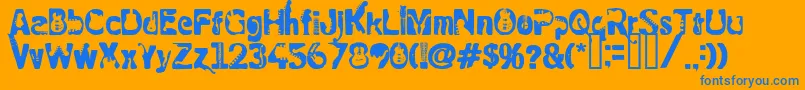 RockElectric Font – Blue Fonts on Orange Background