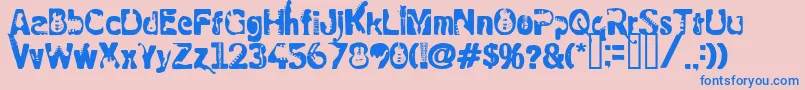 RockElectric Font – Blue Fonts on Pink Background