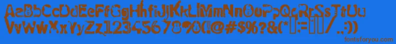RockElectric Font – Brown Fonts on Blue Background