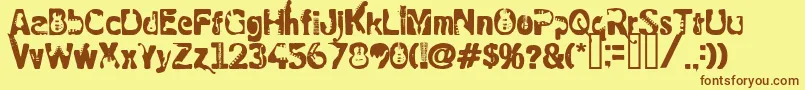 RockElectric Font – Brown Fonts on Yellow Background