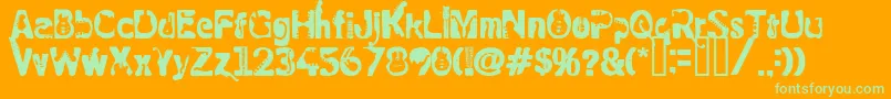 RockElectric Font – Green Fonts on Orange Background
