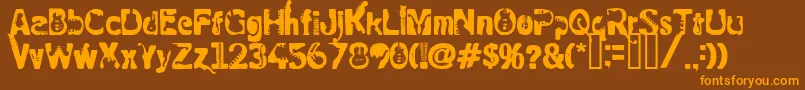 RockElectric Font – Orange Fonts on Brown Background