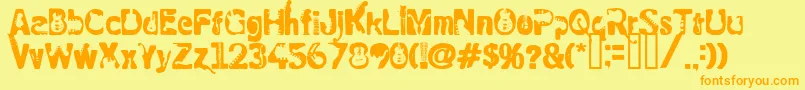 RockElectric Font – Orange Fonts on Yellow Background