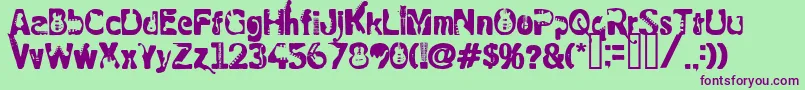 RockElectric Font – Purple Fonts on Green Background