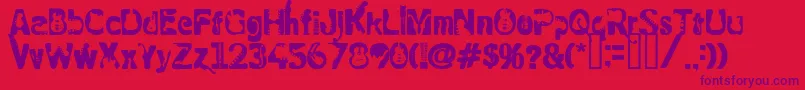 Czcionka RockElectric – fioletowe czcionki na czerwonym tle