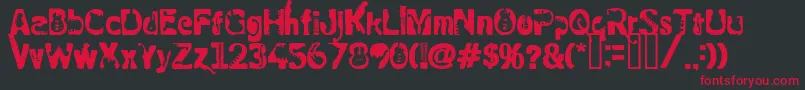 フォントRockElectric – 黒い背景に赤い文字