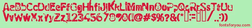 RockElectric Font – Red Fonts on Green Background