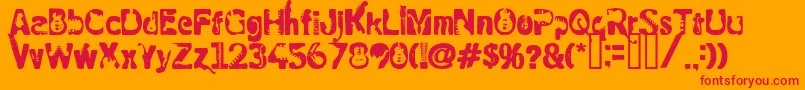 フォントRockElectric – オレンジの背景に赤い文字