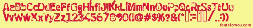 RockElectric Font – Red Fonts on Yellow Background