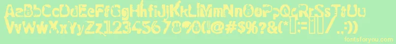 RockElectric Font – Yellow Fonts on Green Background