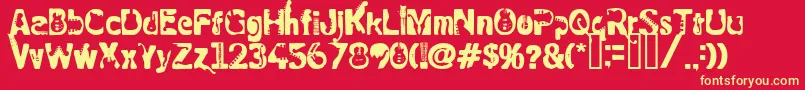 RockElectric Font – Yellow Fonts on Red Background