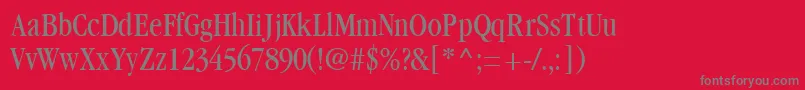 Czcionka GaramondbookcondsskRegular – szare czcionki na czerwonym tle