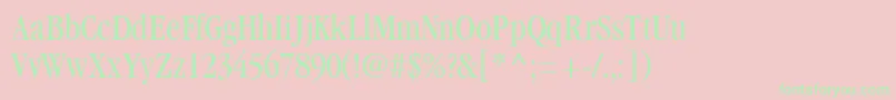 フォントGaramondbookcondsskRegular – ピンクの背景に緑の文字