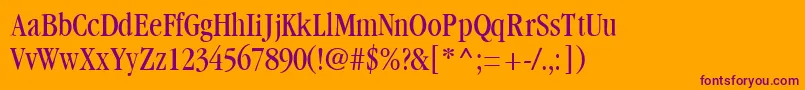 フォントGaramondbookcondsskRegular – オレンジの背景に紫のフォント