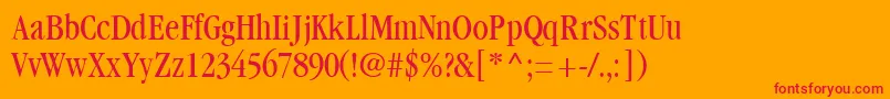 GaramondbookcondsskRegular Font – Red Fonts on Orange Background