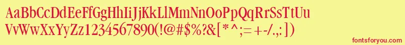 GaramondbookcondsskRegular Font – Red Fonts on Yellow Background