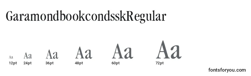 Размеры шрифта GaramondbookcondsskRegular