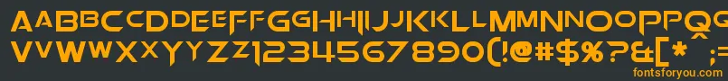 フォントOrionPax – 黒い背景にオレンジの文字