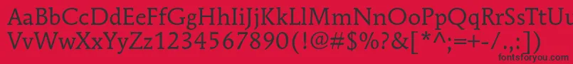 MendozaromanstdBook Font – Black Fonts on Red Background