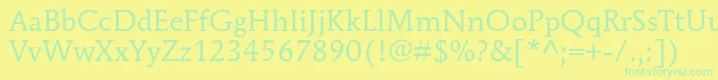 MendozaromanstdBook Font – Green Fonts on Yellow Background