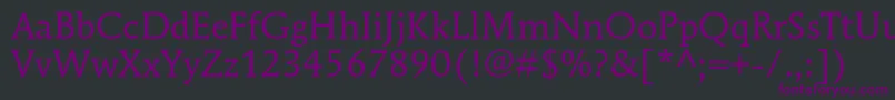 MendozaromanstdBook Font – Purple Fonts on Black Background