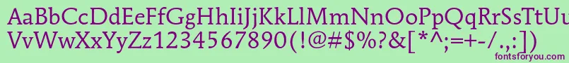 MendozaromanstdBook Font – Purple Fonts on Green Background