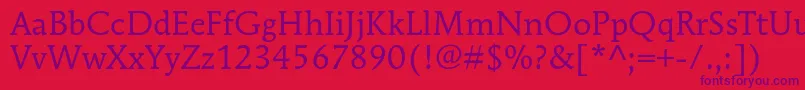 MendozaromanstdBook Font – Purple Fonts on Red Background