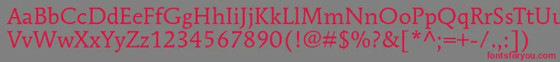 MendozaromanstdBook Font – Red Fonts on Gray Background