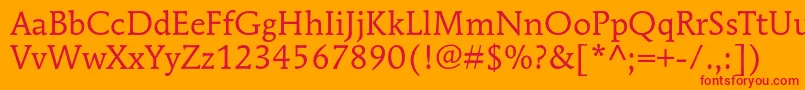 MendozaromanstdBook Font – Red Fonts on Orange Background