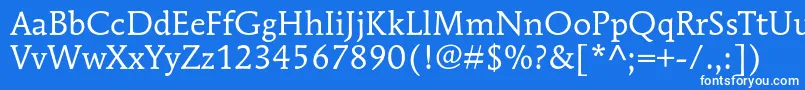 フォントMendozaromanstdBook – 青い背景に白い文字