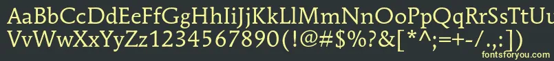フォントMendozaromanstdBook – 黒い背景に黄色の文字