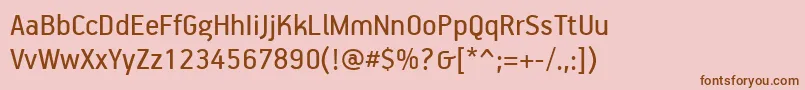 Шрифт PfhandbookproRegular – коричневые шрифты на розовом фоне