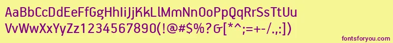 PfhandbookproRegular Font – Purple Fonts on Yellow Background