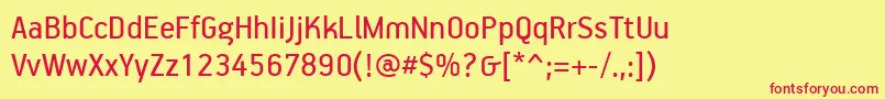 PfhandbookproRegular Font – Red Fonts on Yellow Background