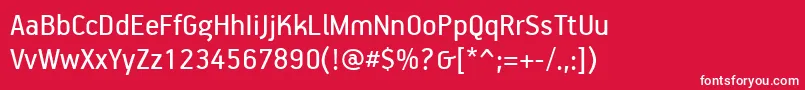 フォントPfhandbookproRegular – 赤い背景に白い文字