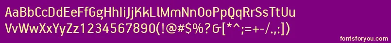 Шрифт PfhandbookproRegular – жёлтые шрифты на фиолетовом фоне