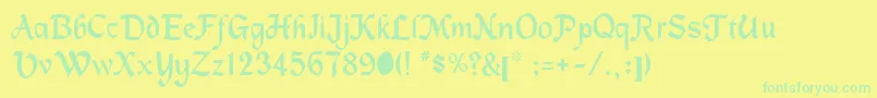 fuente MachumaineRegular – Fuentes Verdes Sobre Fondo Amarillo
