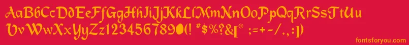 MachumaineRegular Font – Orange Fonts on Red Background