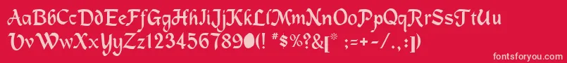 MachumaineRegular Font – Pink Fonts on Red Background