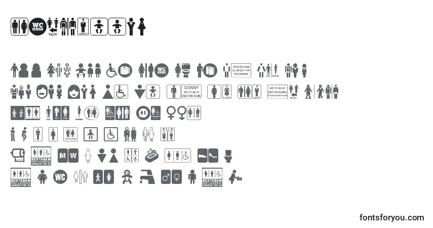 Schriftart Restroom – Alphabet, Zahlen, spezielle Symbole