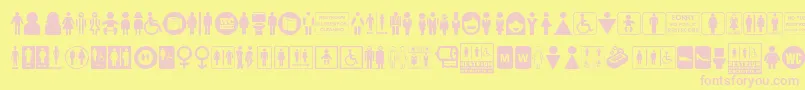 Restroom Font – Pink Fonts on Yellow Background