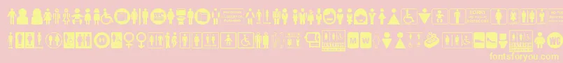 Restroom Font – Yellow Fonts on Pink Background