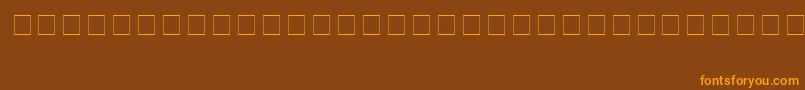フォントLynwood – オレンジ色の文字が茶色の背景にあります。