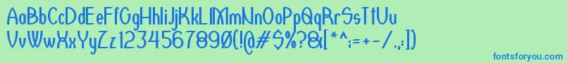 Redcat Font – Blue Fonts on Green Background