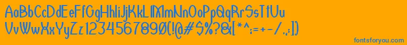 Redcat Font – Blue Fonts on Orange Background