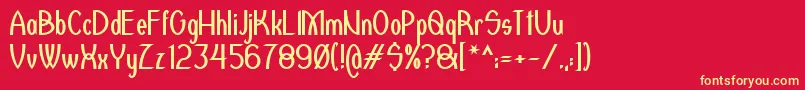 Redcat Font – Yellow Fonts on Red Background