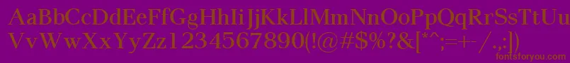 PaxSemibold-Schriftart – Braune Schriften auf violettem Hintergrund