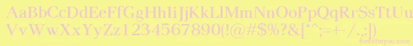 PaxSemibold-fontti – vaaleanpunaiset fontit keltaisella taustalla