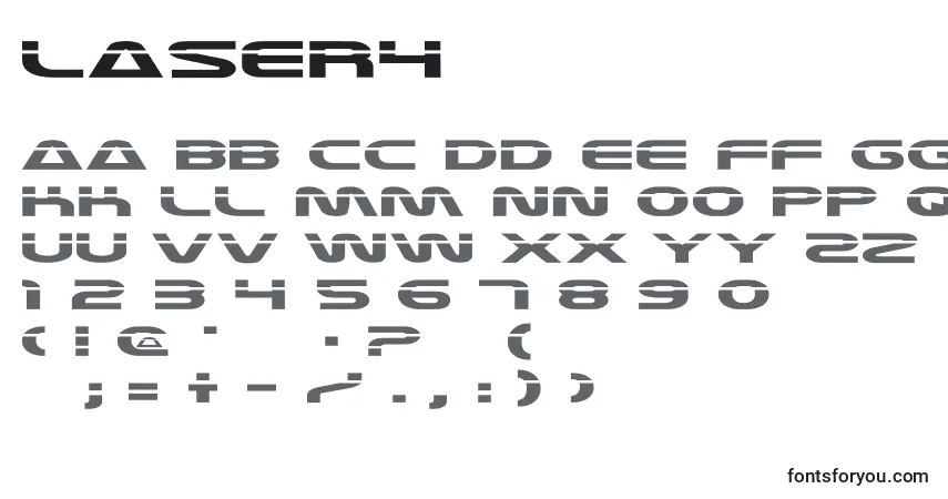 Schriftart Laser4 – Alphabet, Zahlen, spezielle Symbole